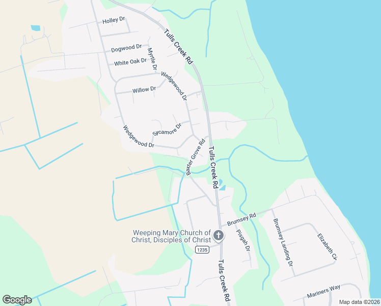 map of restaurants, bars, coffee shops, grocery stores, and more near 112 Baxter Grove Rd in Currituck