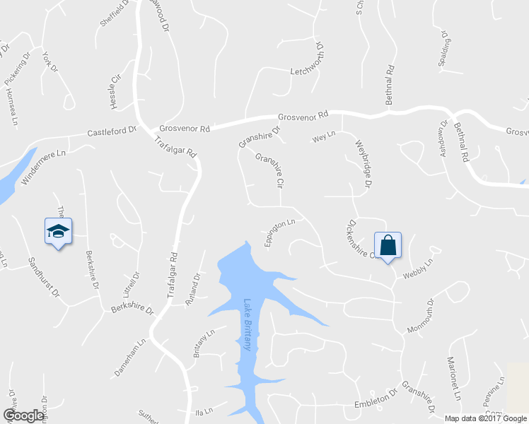 map of restaurants, bars, coffee shops, grocery stores, and more near 79 Granshire Drive in Bella Vista