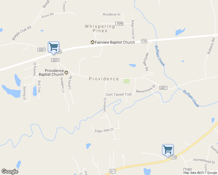 map of restaurants, bars, coffee shops, grocery stores, and more near 131 Landors Drive in Stoneville