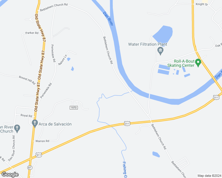 map of restaurants, bars, coffee shops, grocery stores, and more near 660 Bethlehem Church Road in Eden