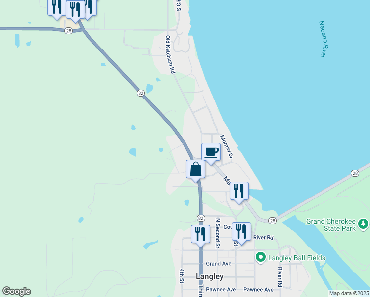 map of restaurants, bars, coffee shops, grocery stores, and more near 959 North 3rd Street in Langley