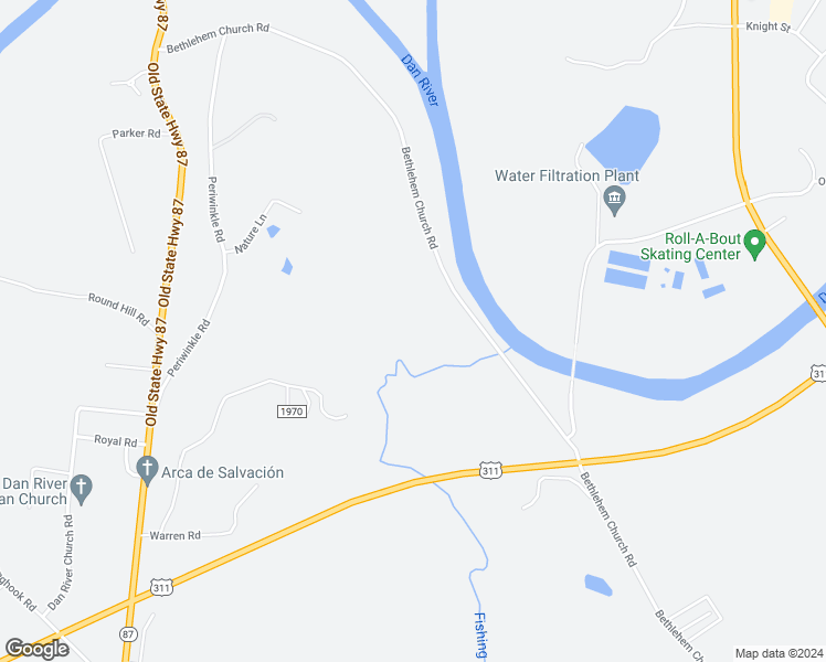 map of restaurants, bars, coffee shops, grocery stores, and more near 660 Bethlehem Church Road in Eden