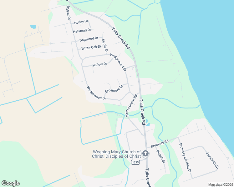 map of restaurants, bars, coffee shops, grocery stores, and more near 109 Sycamore Dr in Currituck