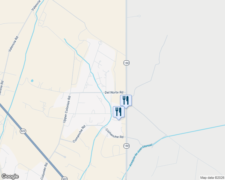 map of restaurants, bars, coffee shops, grocery stores, and more near 11 Del Norte Road in El Prado
