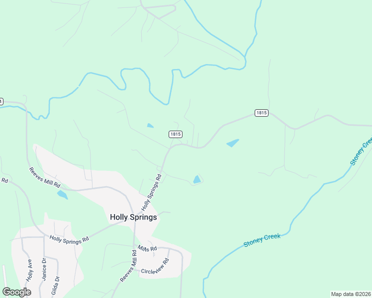 map of restaurants, bars, coffee shops, grocery stores, and more near 1104 Holly Springs Road in Mount Airy