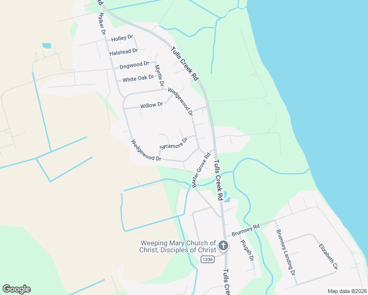 map of restaurants, bars, coffee shops, grocery stores, and more near 109 Sycamore Dr in Currituck