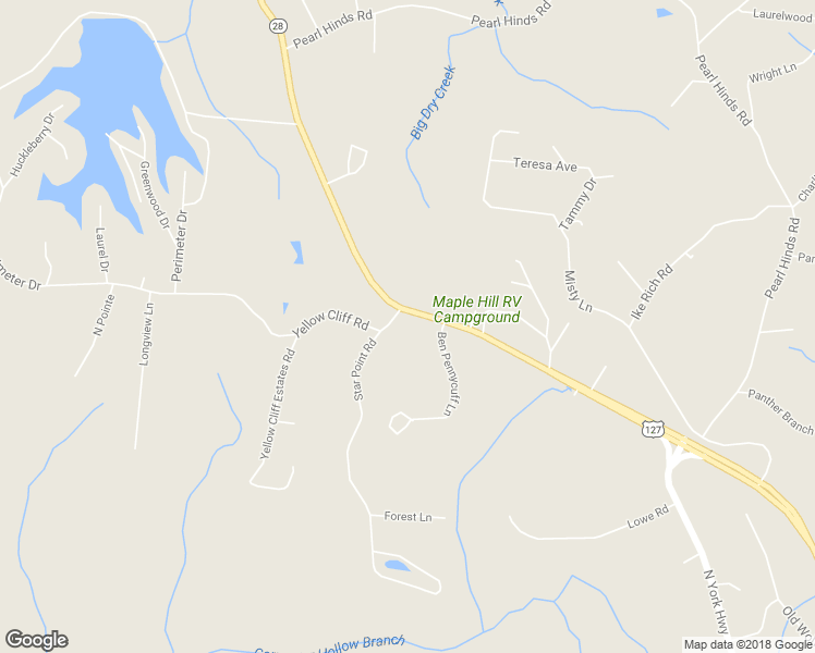 map of restaurants, bars, coffee shops, grocery stores, and more near 1399 North York Highway in Jamestown