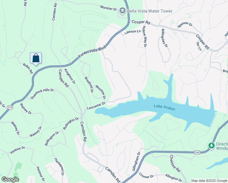 map of restaurants, bars, coffee shops, grocery stores, and more near 40 Chapel Lane in Bella Vista