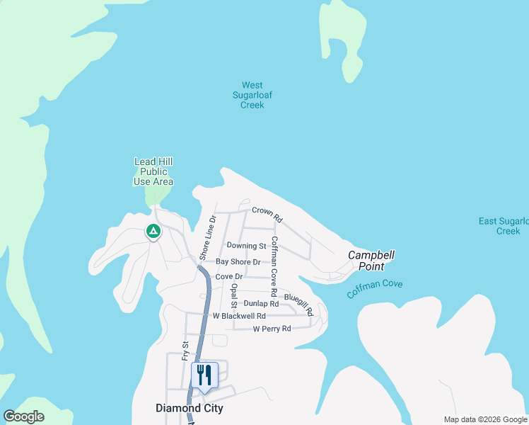 map of restaurants, bars, coffee shops, grocery stores, and more near 211 Crown Road in Diamond City