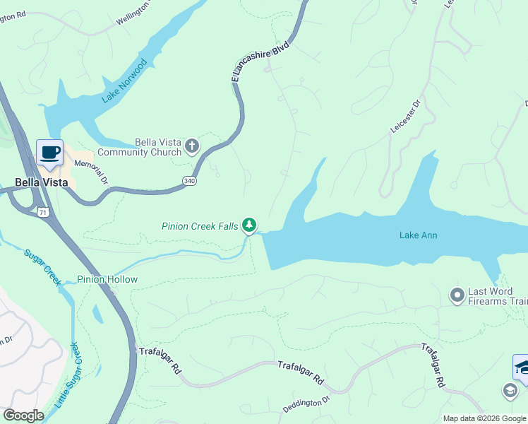 map of restaurants, bars, coffee shops, grocery stores, and more near 40 Newquay Lane in Bella Vista