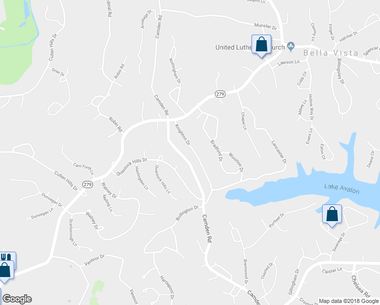map of restaurants, bars, coffee shops, grocery stores, and more near 24 Knighton Drive in Bella Vista