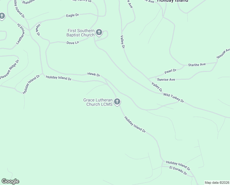 map of restaurants, bars, coffee shops, grocery stores, and more near 186 Holiday Island Drive in Holiday Island