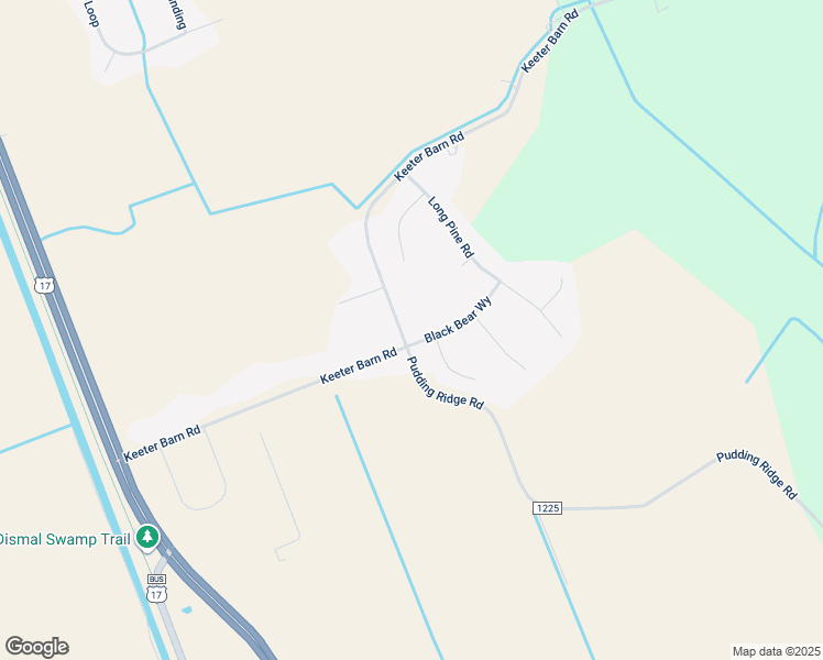 map of restaurants, bars, coffee shops, grocery stores, and more near 169 Keeter Barn Road in South Mills