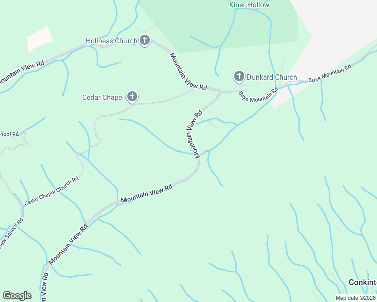 map of restaurants, bars, coffee shops, grocery stores, and more near 1255 Mountain View Road in Rogersville