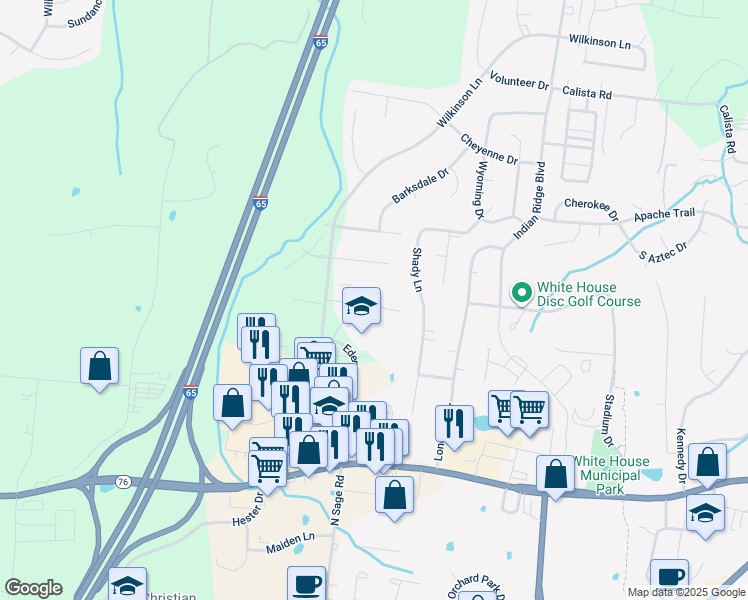 map of restaurants, bars, coffee shops, grocery stores, and more near 200 Mount Vernon Court in White House