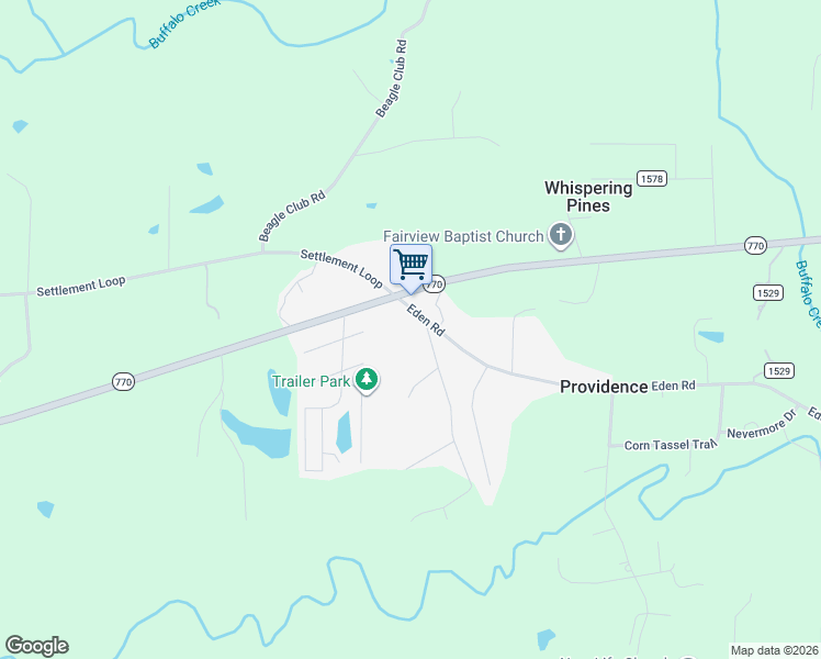map of restaurants, bars, coffee shops, grocery stores, and more near 1039 Eden Road in Stoneville