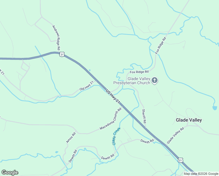 map of restaurants, bars, coffee shops, grocery stores, and more near 41 Sheriff Road in Glade Valley