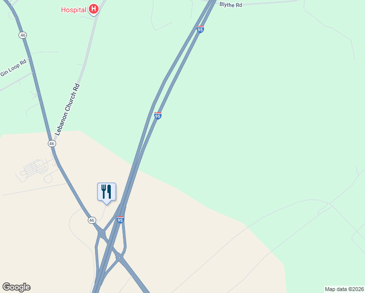 map of restaurants, bars, coffee shops, grocery stores, and more near Interstate 95 in Garysburg