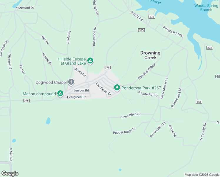 map of restaurants, bars, coffee shops, grocery stores, and more near 1188 White Pine Drive in Eucha