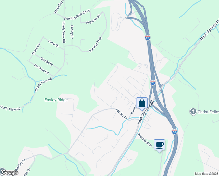 map of restaurants, bars, coffee shops, grocery stores, and more near Unnamed Road in Kingsport