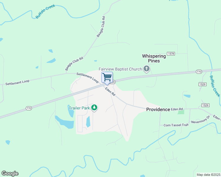 map of restaurants, bars, coffee shops, grocery stores, and more near 1039 Eden Road in Stoneville