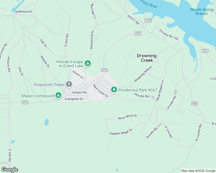 map of restaurants, bars, coffee shops, grocery stores, and more near 1188 White Pine Drive in Eucha