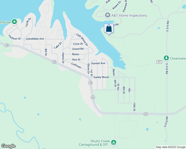 map of restaurants, bars, coffee shops, grocery stores, and more near 510 1st Street in Jay