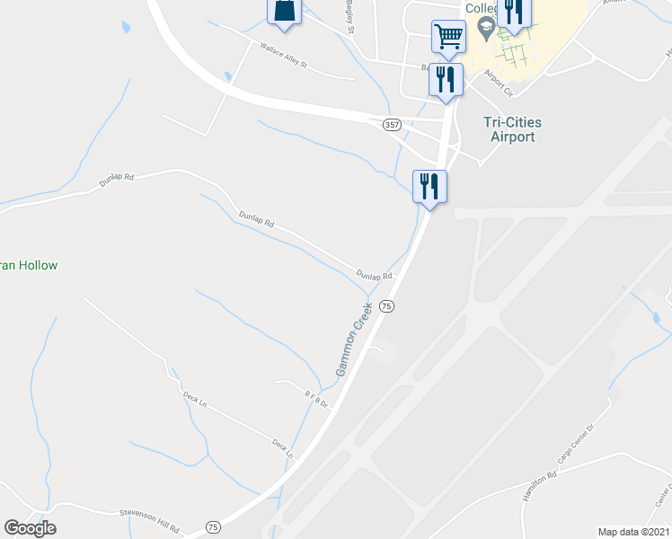 map of restaurants, bars, coffee shops, grocery stores, and more near 181 Dunlap Road in Blountville