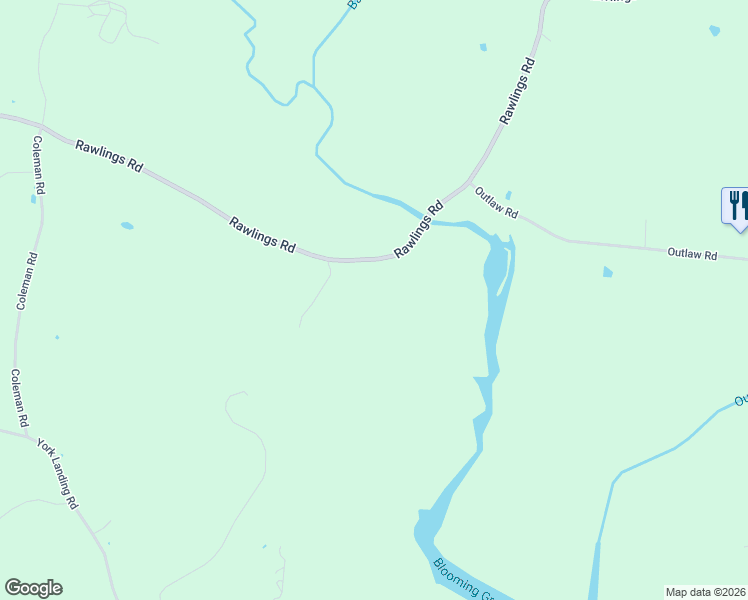 map of restaurants, bars, coffee shops, grocery stores, and more near 2840 Rawlings Road in Woodlawn