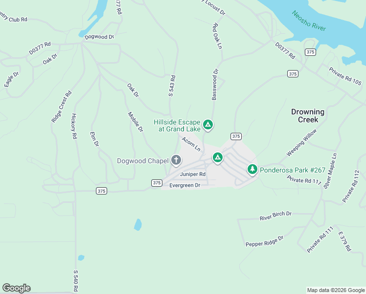 map of restaurants, bars, coffee shops, grocery stores, and more near 231 Acorn Lane in Jay