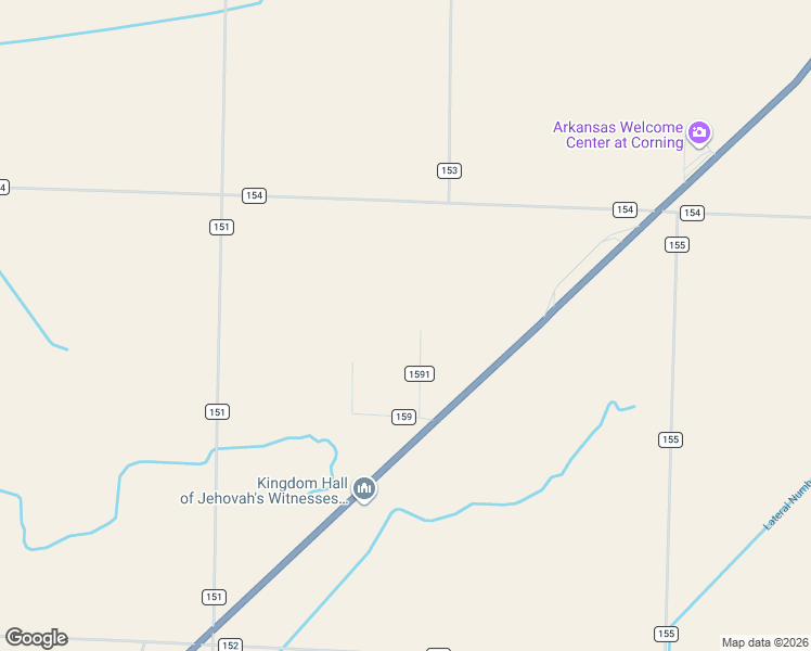 map of restaurants, bars, coffee shops, grocery stores, and more near 33 Clay County Road 1591 Road in Corning