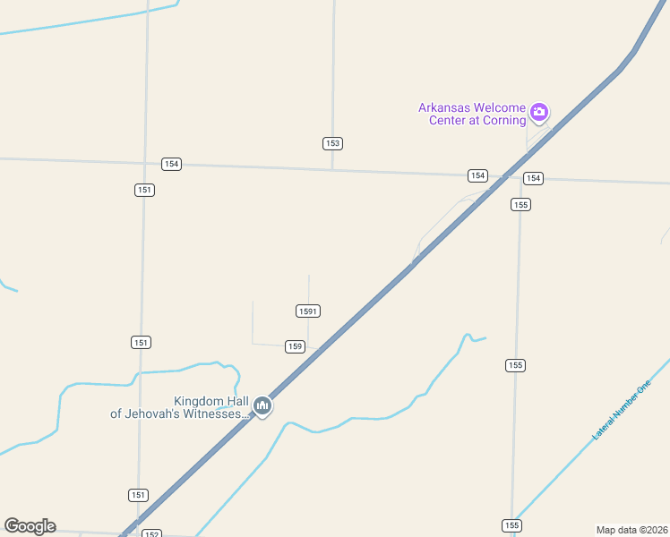 map of restaurants, bars, coffee shops, grocery stores, and more near 33 Clay County Road 1591 Road in Corning