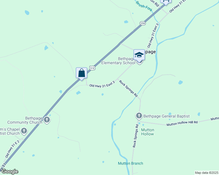 map of restaurants, bars, coffee shops, grocery stores, and more near 420 Old Highway 31 East in Bethpage