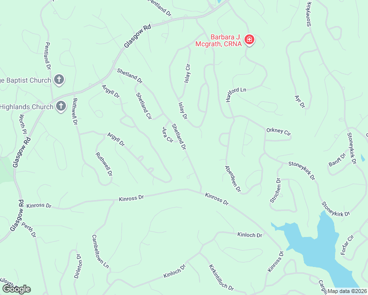 map of restaurants, bars, coffee shops, grocery stores, and more near 36 Shetland Drive in Bella Vista