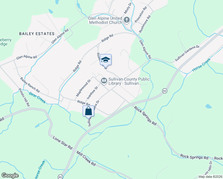 map of restaurants, bars, coffee shops, grocery stores, and more near in Sullivan County