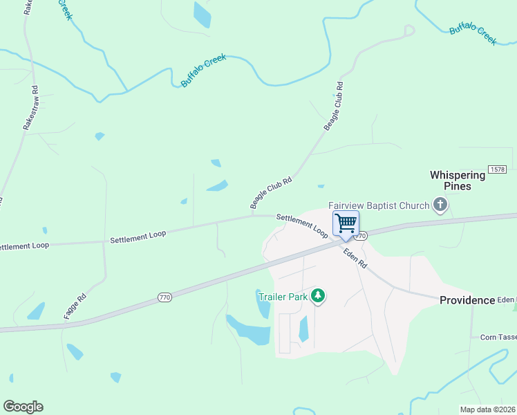 map of restaurants, bars, coffee shops, grocery stores, and more near 125 Beagle Club Road in Stoneville