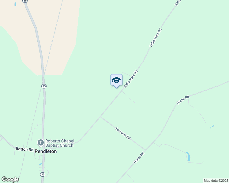 map of restaurants, bars, coffee shops, grocery stores, and more near 479 Willis Hare Road in Pendleton