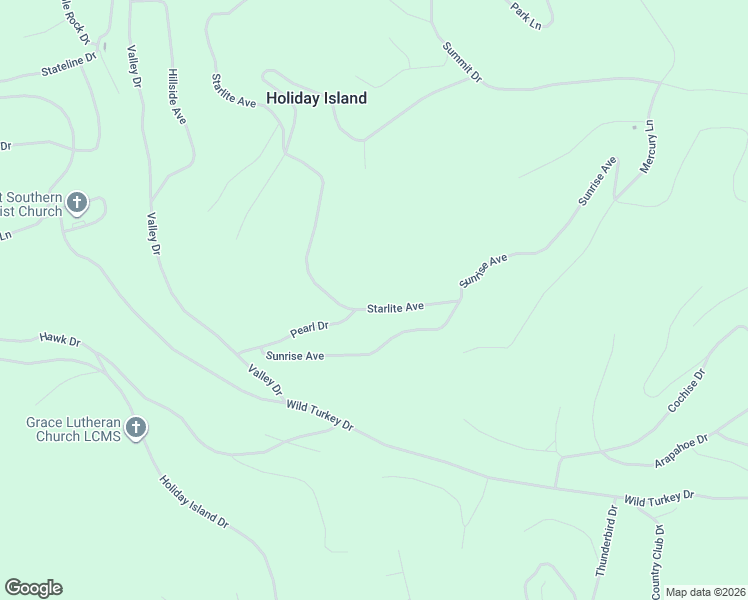 map of restaurants, bars, coffee shops, grocery stores, and more near 159 Starlite Avenue in Holiday Island