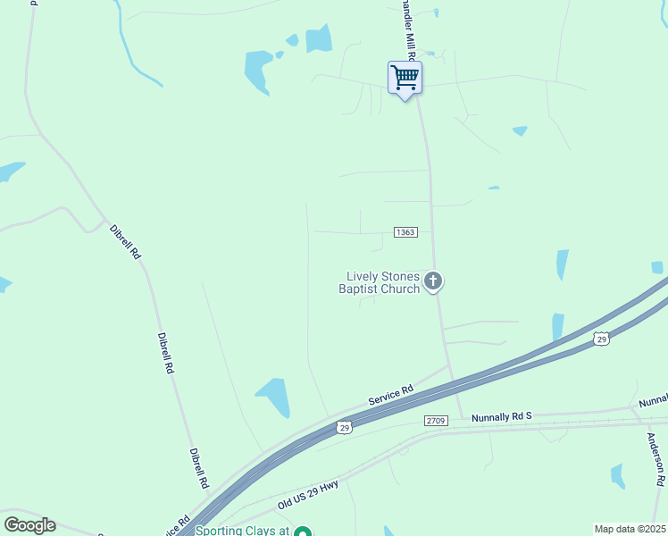 map of restaurants, bars, coffee shops, grocery stores, and more near 321 Whip O Will Road in Pelham