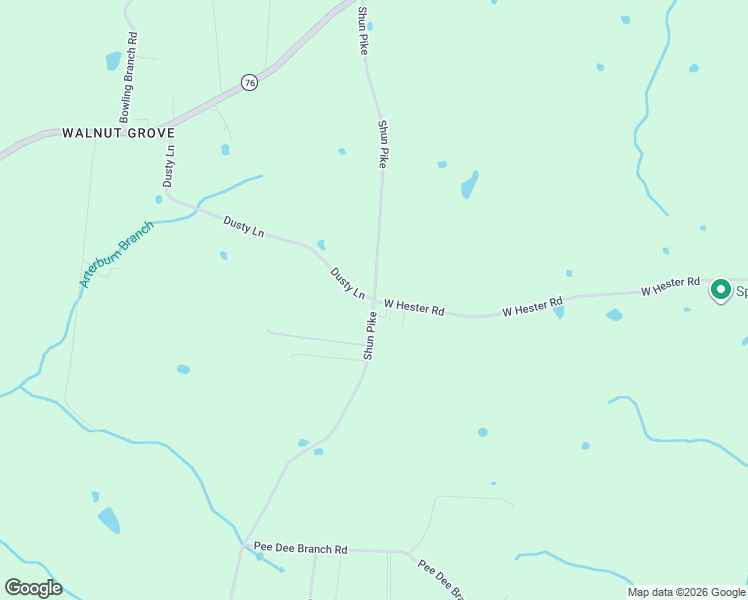 map of restaurants, bars, coffee shops, grocery stores, and more near 112 Shun Pike in Cottontown