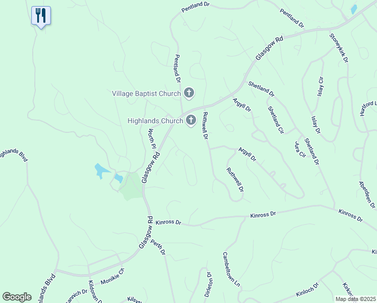 map of restaurants, bars, coffee shops, grocery stores, and more near 13 Huskins Circle in Bella Vista