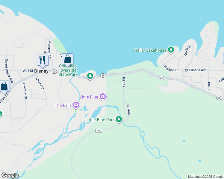 map of restaurants, bars, coffee shops, grocery stores, and more near 151 Delaware Avenue in Delaware County