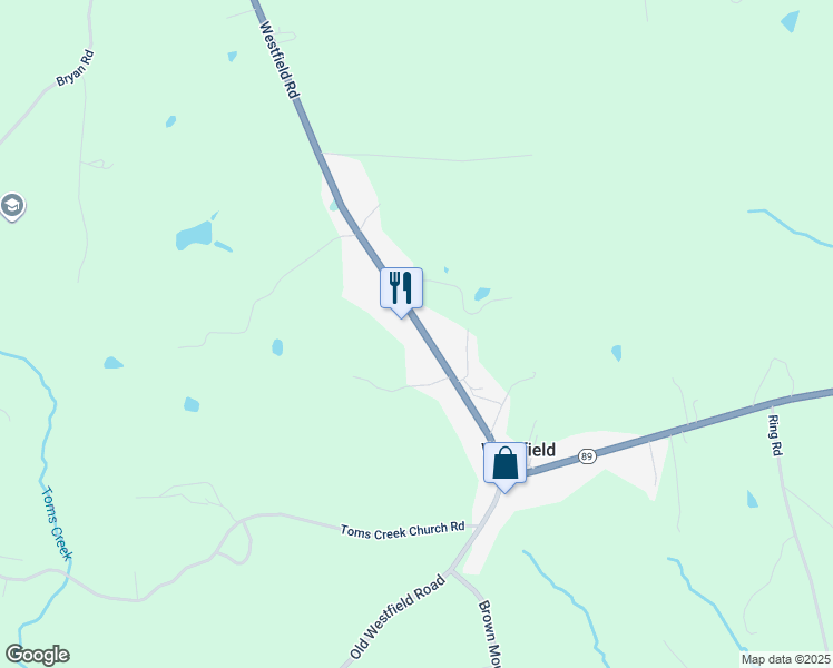 map of restaurants, bars, coffee shops, grocery stores, and more near 6540 Westfield Road in Westfield
