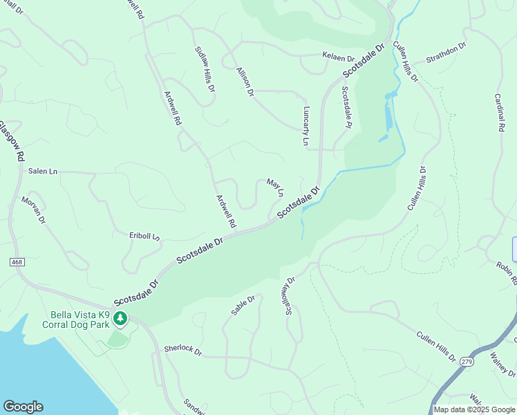 map of restaurants, bars, coffee shops, grocery stores, and more near 23 May Lane in Bella Vista