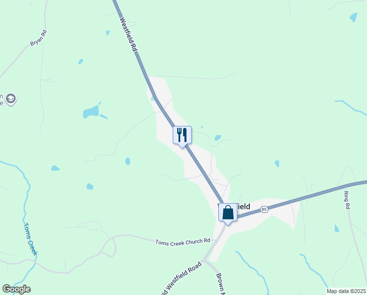 map of restaurants, bars, coffee shops, grocery stores, and more near 6524 Westfield Road in Westfield