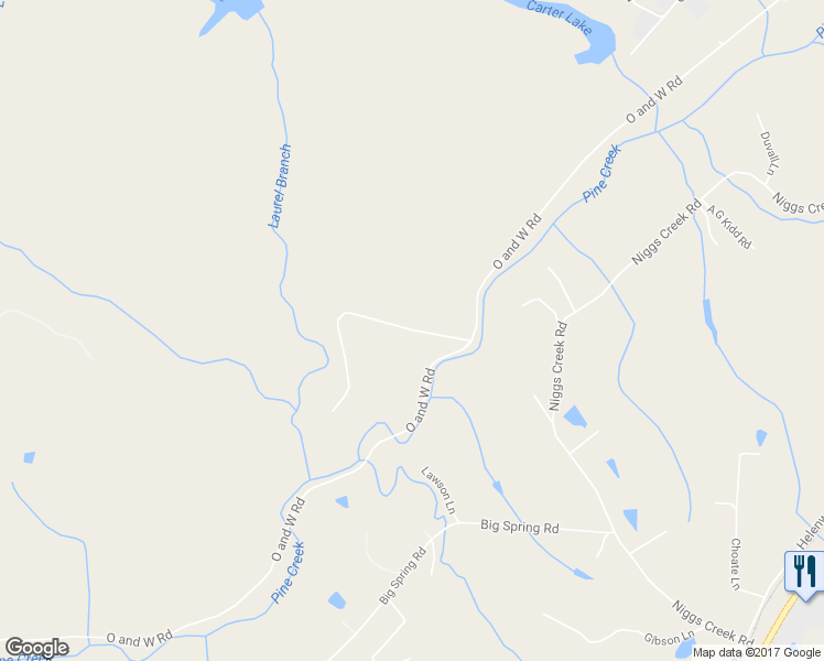 map of restaurants, bars, coffee shops, grocery stores, and more near 595 Laurel Branch Private Drive in Oneida