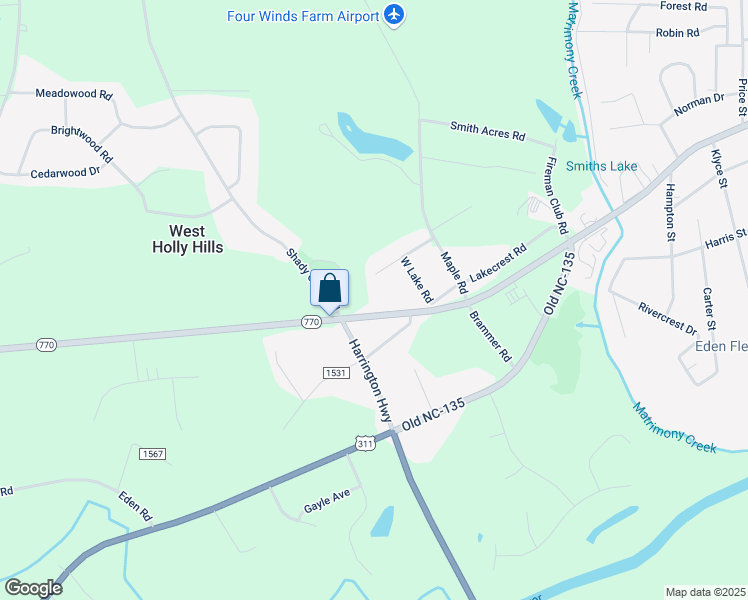 map of restaurants, bars, coffee shops, grocery stores, and more near 7565 North Carolina 770 in Eden