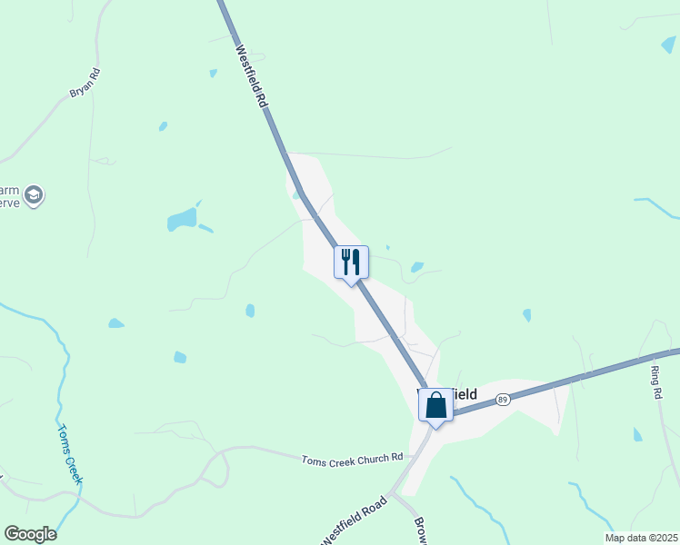 map of restaurants, bars, coffee shops, grocery stores, and more near 6524 Westfield Road in Westfield