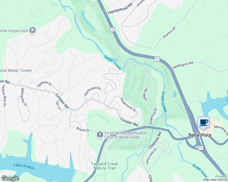 map of restaurants, bars, coffee shops, grocery stores, and more near 7-9 Mellor Lane in Bella Vista