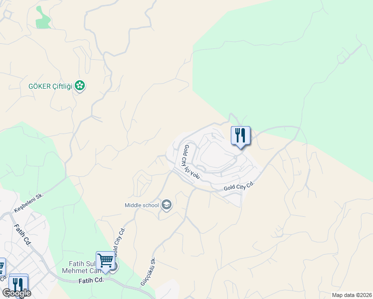 map of restaurants, bars, coffee shops, grocery stores, and more near 9 Aydoğan Sokak in Alanya
